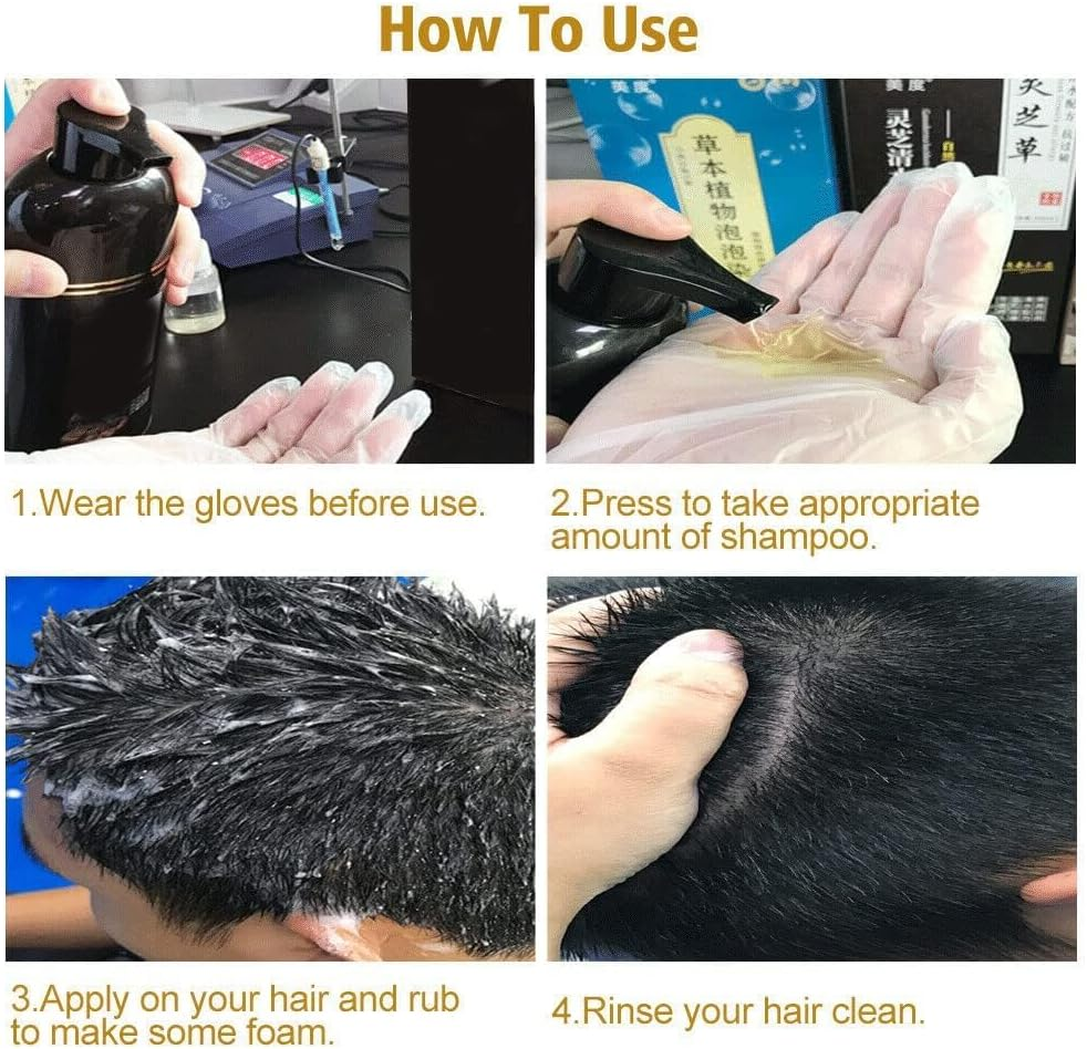 URBANMAC Herbal 3 in 1 Hair Dye Instant Black Hair Shampoo for Women & Men