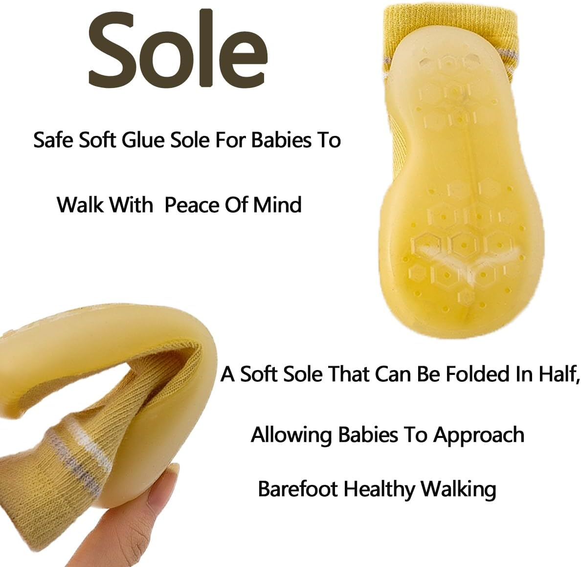 Jopenope Baby Shoes Toddler Shoes Socks First Walking Shoes Sock Non Slip Lightweight Slip-On Shoes Floor Socks with Soft Rubber Sole for Baby Boy Girl image number 4