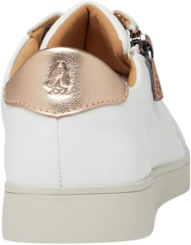 Hush Puppies Womens Mimosa Perf Ladies Sneakers Zip White Casual Lace up Shoes 11 White/Copper image number 1