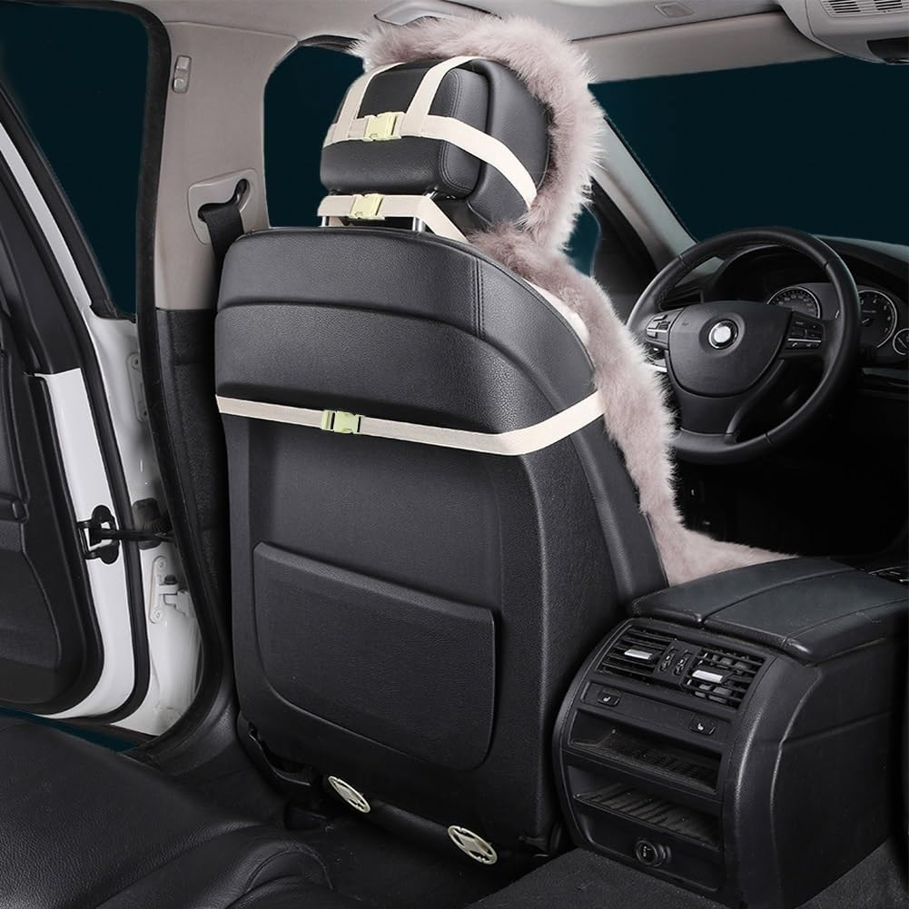 Lambskin Car Seat Cover - Universal Fur Front Seat Cover for Cars (One Piece) image number 4