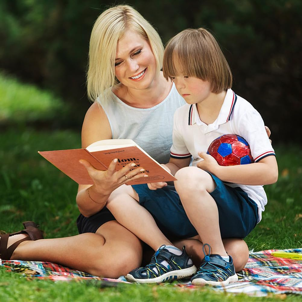 Geli I Want to Hear Your Story, a Father'S or Mother Guided Journal Book to Share His/Her Life Story Journal, Dad/Mother Journal Book with Durable Leather Wrapped, Portable Journal School Supplies (Mom-Brown) image number 4