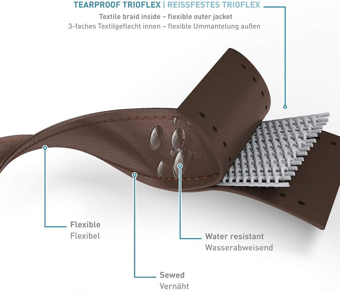 Pettec Dog&rsquo;S Leash & Collar Set in Trioflex, 2M Leash + Quick Connector, Magnetic Link for Quickly Opening and Closing the Hook on Pet&rsquo;S Lead in 1 Second, Stainless, for Dogs up to 40Kg image number 6