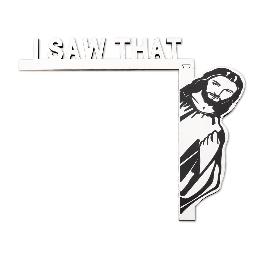 Door Frame Wall Decor Funny Window Corner Decoration Door Frame Corner Decoration Outdoor Home Decor Wood Christian Door Decorations Hanging Religious Door Hanger Fun Christmas Door Corner Sign - Left Door Corner Decor image number 2