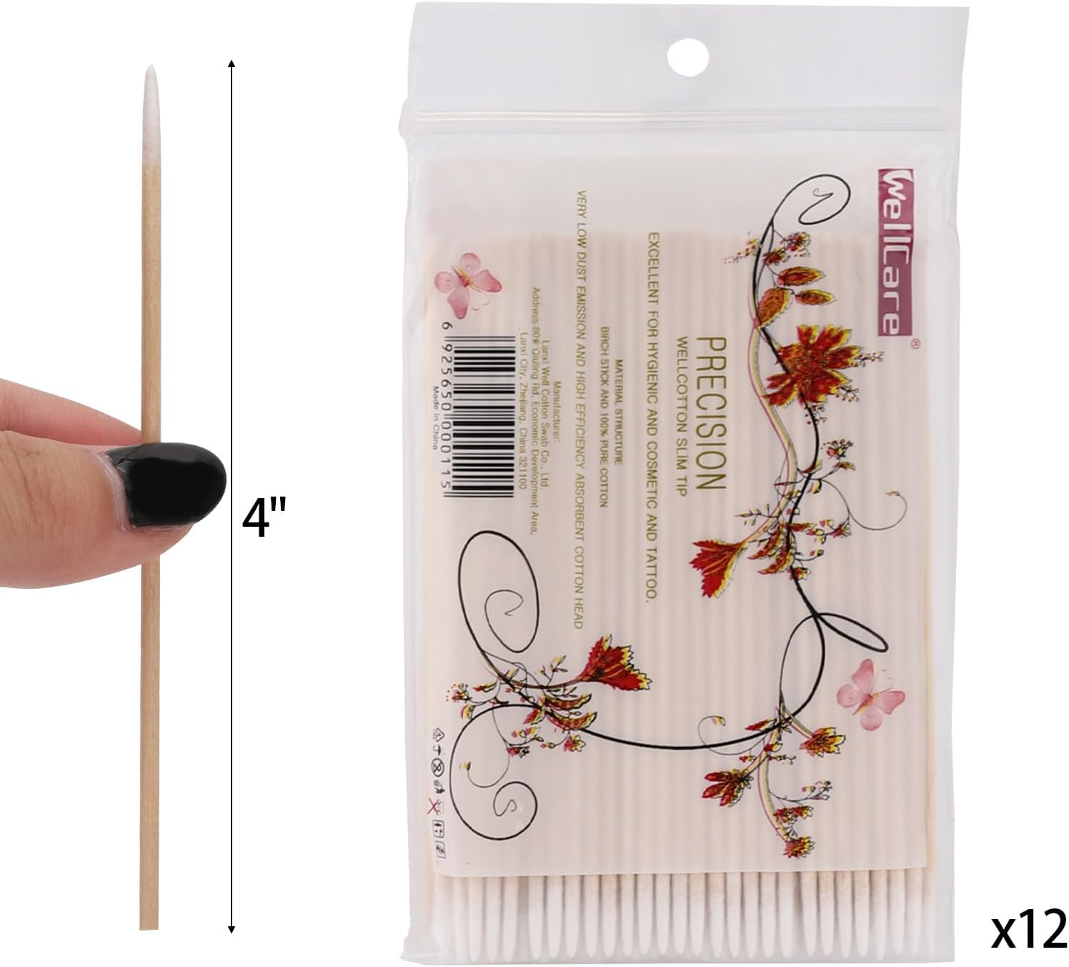 500 Count 4 Inch Pointed Cotton Swabs Precision Microblading Cotton Tipped Applicator Tattoo Permanent Supplies