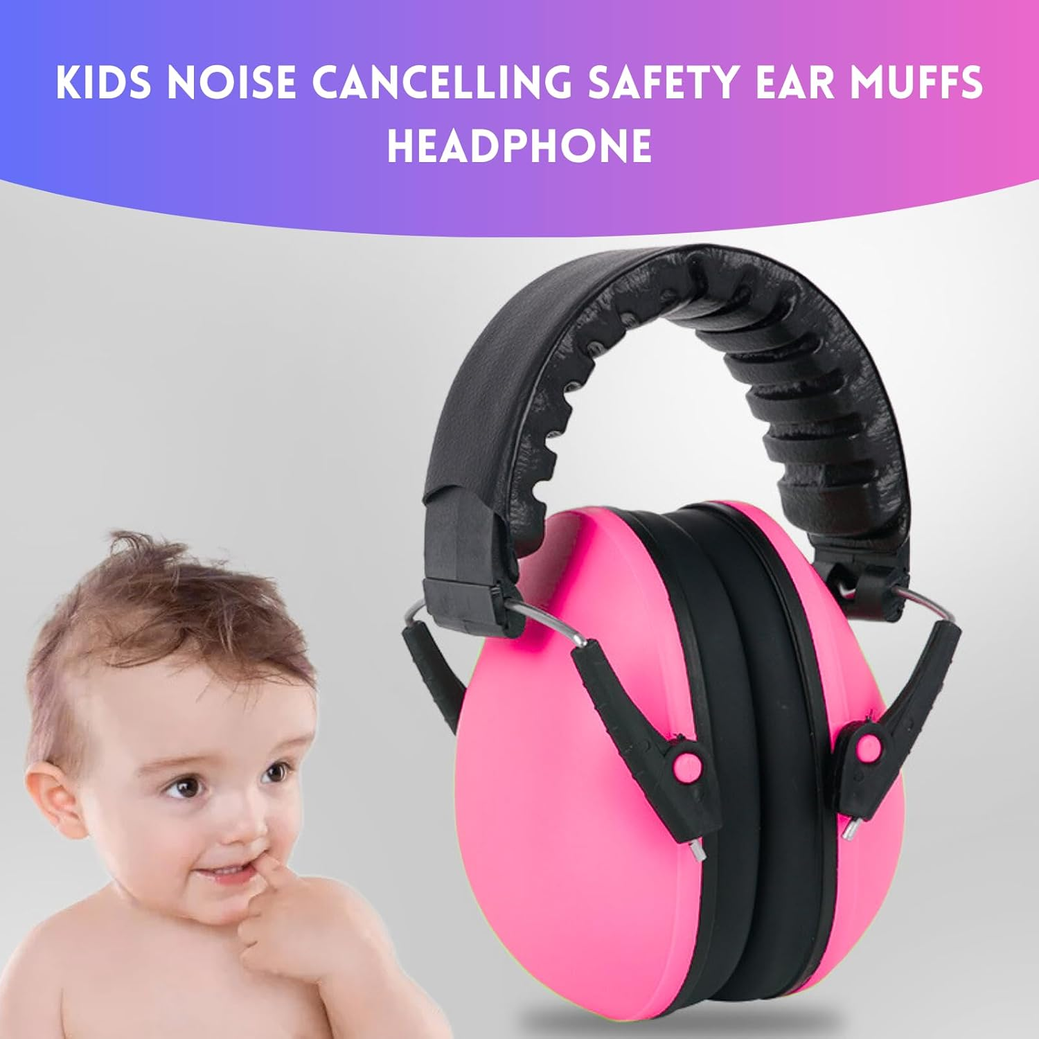 Kids Noise Cancelling Safety Ear Muffs &ndash; Hearing Protection Headset, Noise Reduction Earmuffs for Toddlers, and Children, Ideal for Concerts, Fireworks, and Travel image number 4