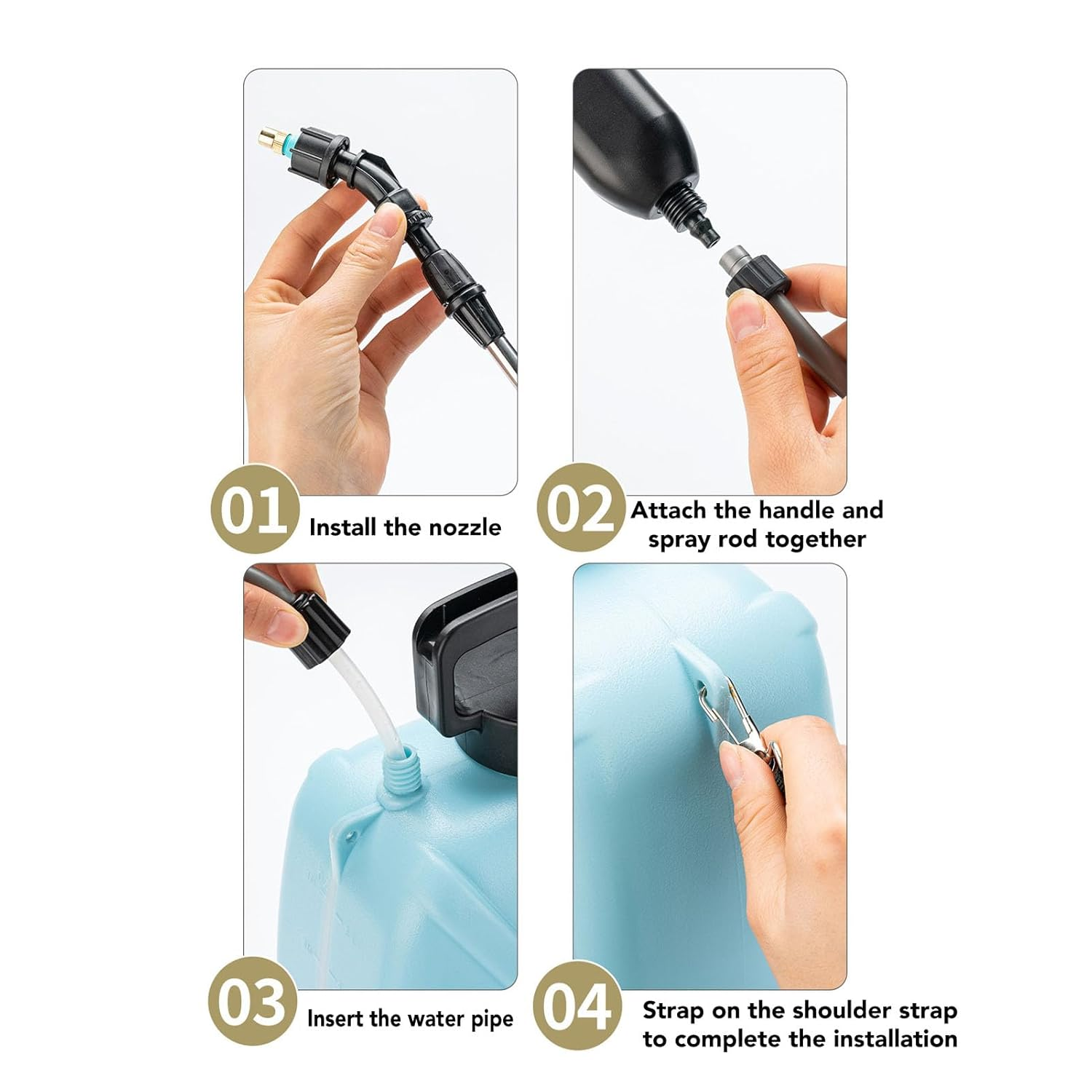 Electric Garden Sprayer - 1.35 Gallon Upgraded Battery Powered Sprayer, Weed Sprayer with 3 Mist Nozzles/Battery Indicator / 23.6 Telescopic Wand/Shoulder Type image number 2