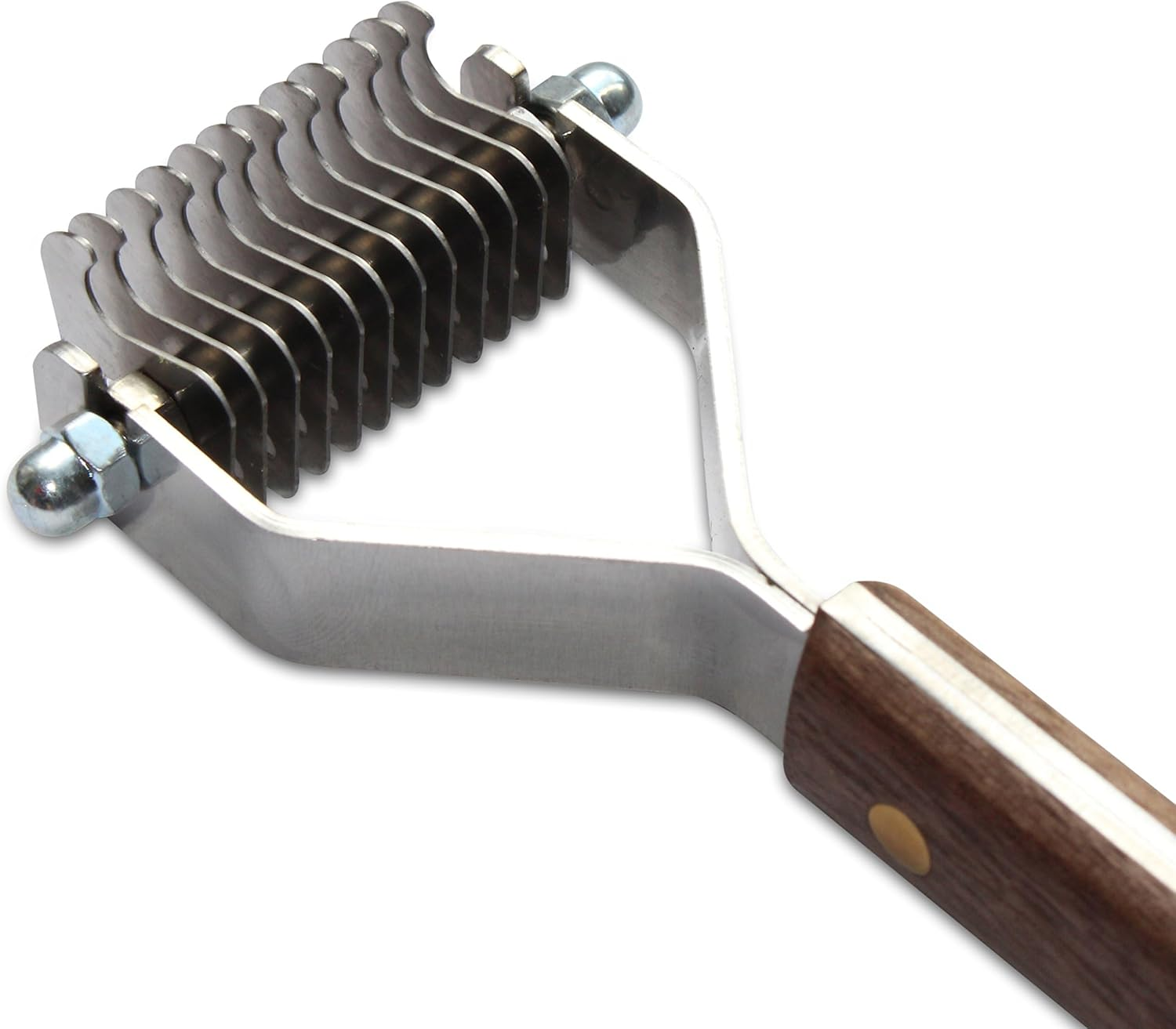 Mars Coat King Blunt Dematting Undercoat Grooming Rake Stripper Tool for Dogs and Cats, Stainless Steel with Wooden Handle, Made in Germany, 12-Blade image number 1