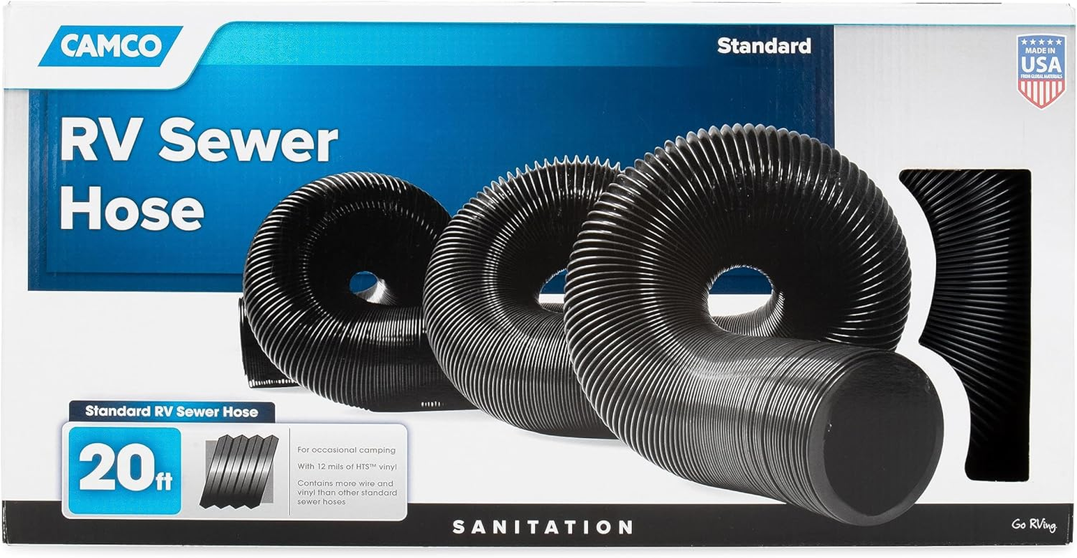 Camco 20-Foot RV Sewer Hose | Features a Durable HTS Vinyl Construction, Designed to Work with Threaded and Slip Fittings, and Has a 3-Inch Diameter Opening (39611), Black image number 7