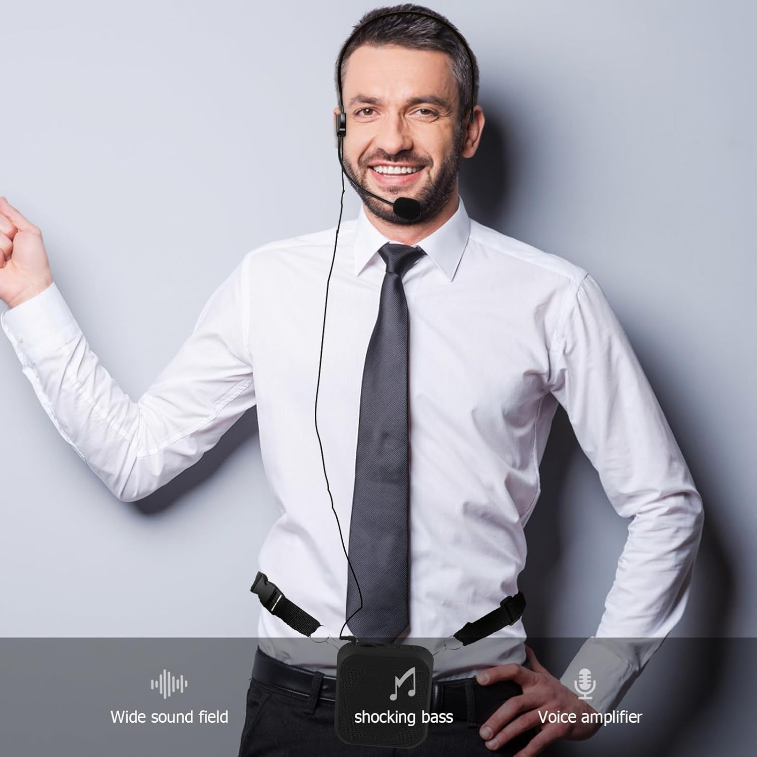 YOSADIER Wireless Portable Voice Amplifier with Microphone, Convenient Wireless Connection Sound Amplifier for Presentations and Teaching, Rechargeable Dc3.7V Compact Speaker for Travel And image number 5