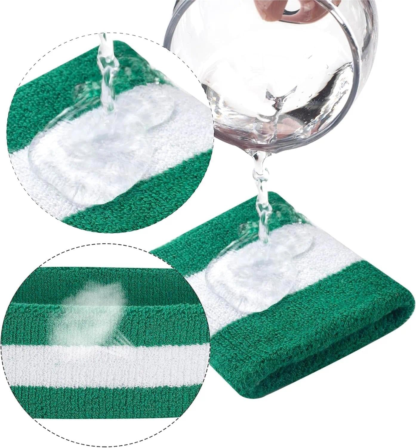 CRFY Sweatbands Set, Headband and Wrist Sweatbands Cotton Sweat Band for Athletic Men and Women, Sports Headbands for Fitness Yoga Running image number 1