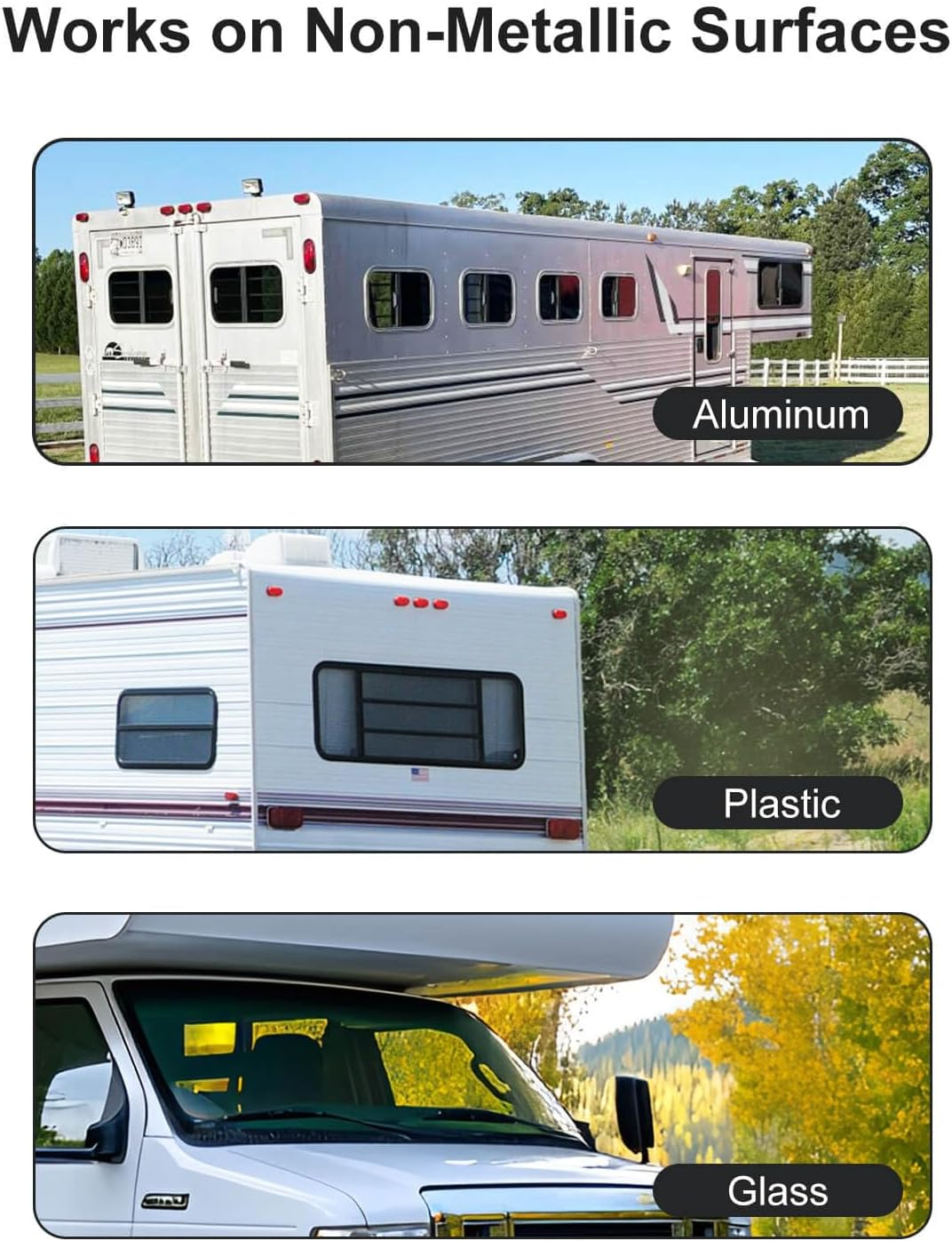 STONVUE Metal Plate for Magnetic Wireless Reversing Camera (4.6"X3.1")- Converts Fiberglass/Plastic to Magnetic Surface for Non-Metal Vehicles, Includes Double-Sided Tape&Screws for Trucks/Rvs image number 6