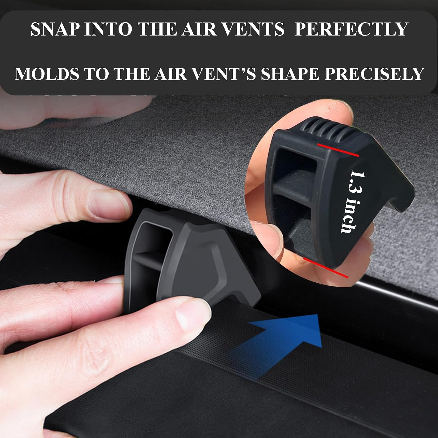 2Pcs Air Freshener Adapter Compatible with 2024-2025 Tesla Model 3 & 2025-2026 New Model Y Juniper Launch Series Air Vent Silicone Clip (Air Freshener Not Included) image number 4