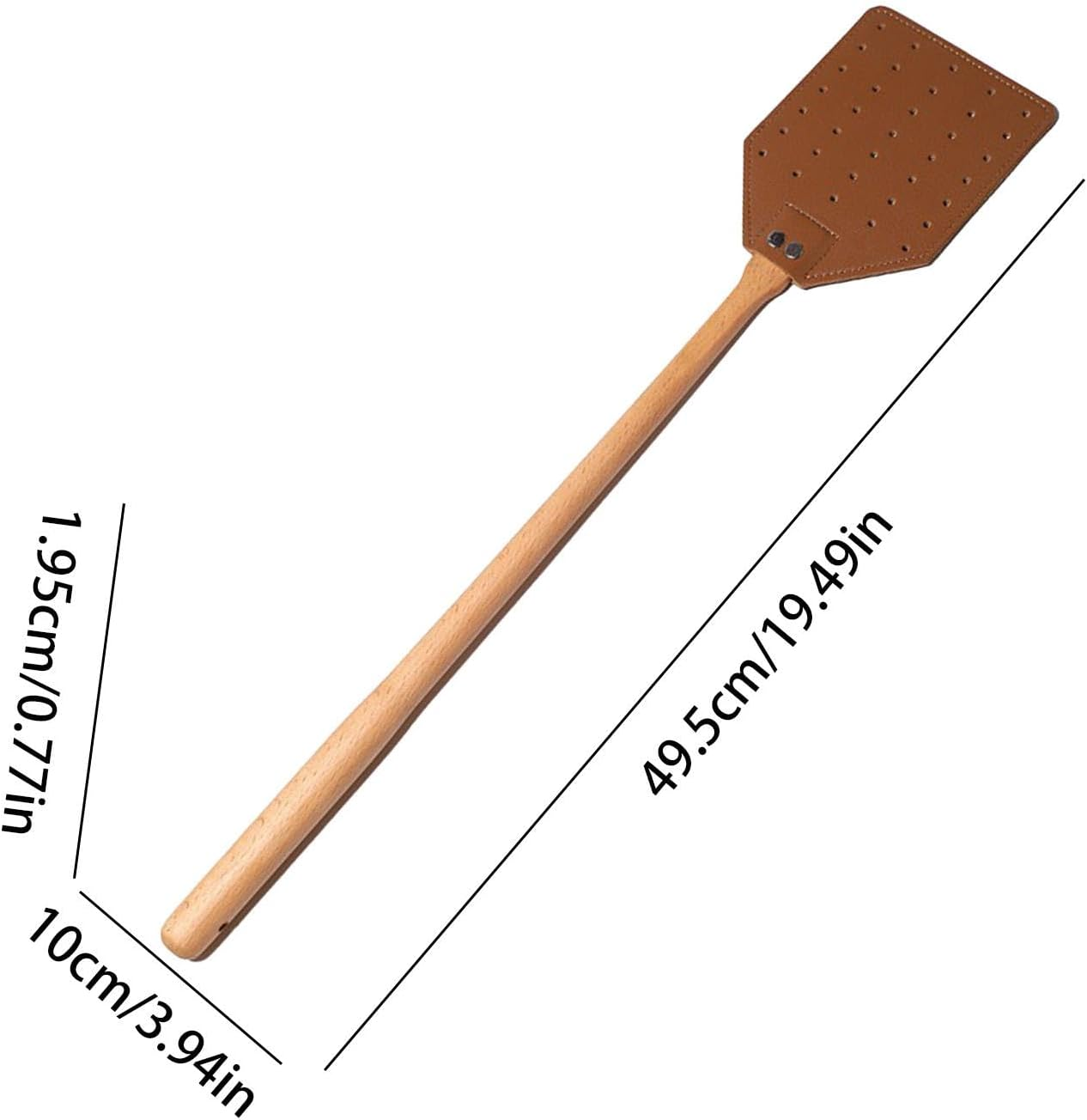 Heavy Duty Leather Fly Swatter - Portable Fly Swatters Leather Flyswatter - Ergonomic Manual Swatter with Comfortable Grip for Home Garden Terrace Kitchen image number 1