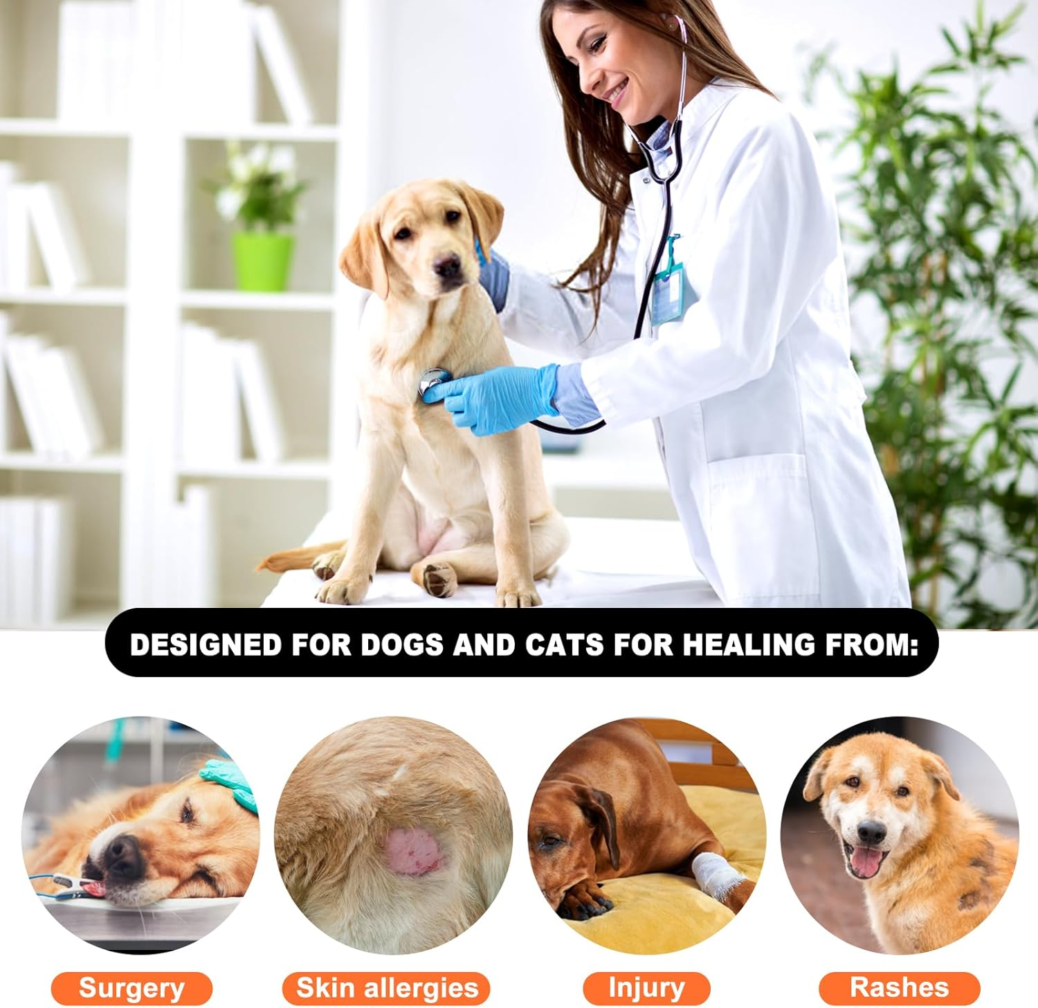 TMEOIIPY Inflatable Dog Cones for Large Dogs, Soft Dog Cone Collar Alternative after Surgery, Adjustable Dog Donut Cone Protective Elizabethan Collar Pet Collar to Stop Licking-L image number 2