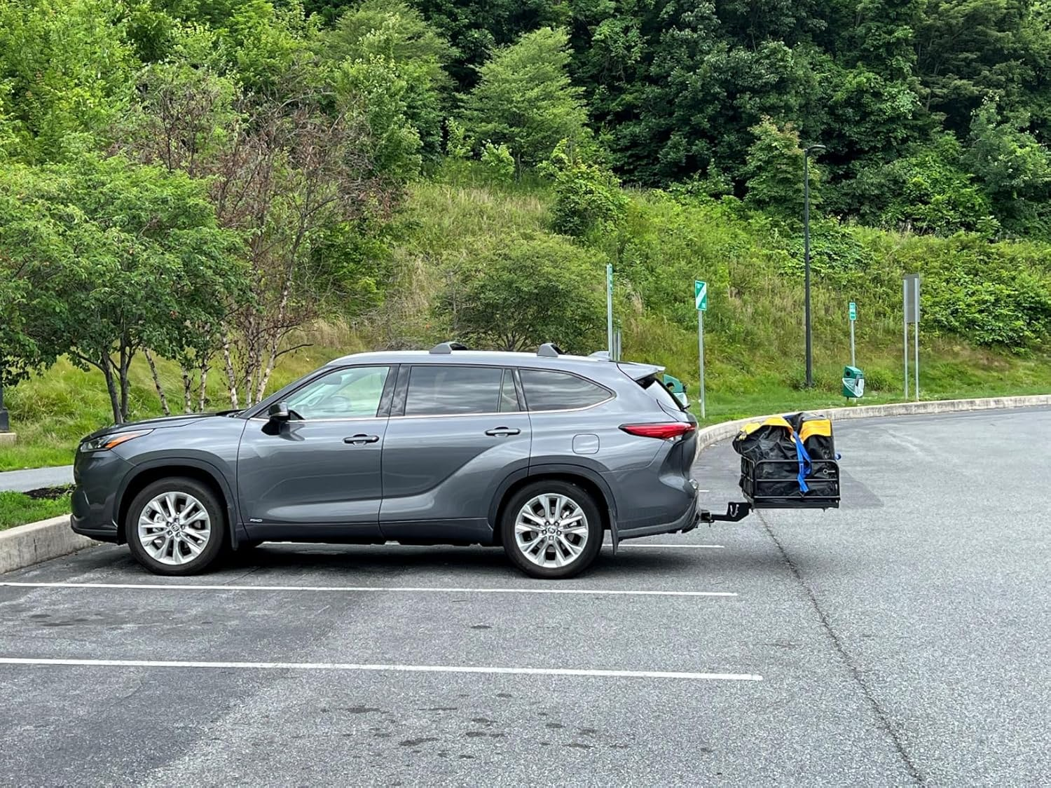 500 Lbs Heavy Duty Hitch Mount Cargo Carrier 60" X 24" X 14.4" Folding Cargo Rack Rear Luggage Basket Fits 2" Receiver for Car SUV Camping Traveling image number 2