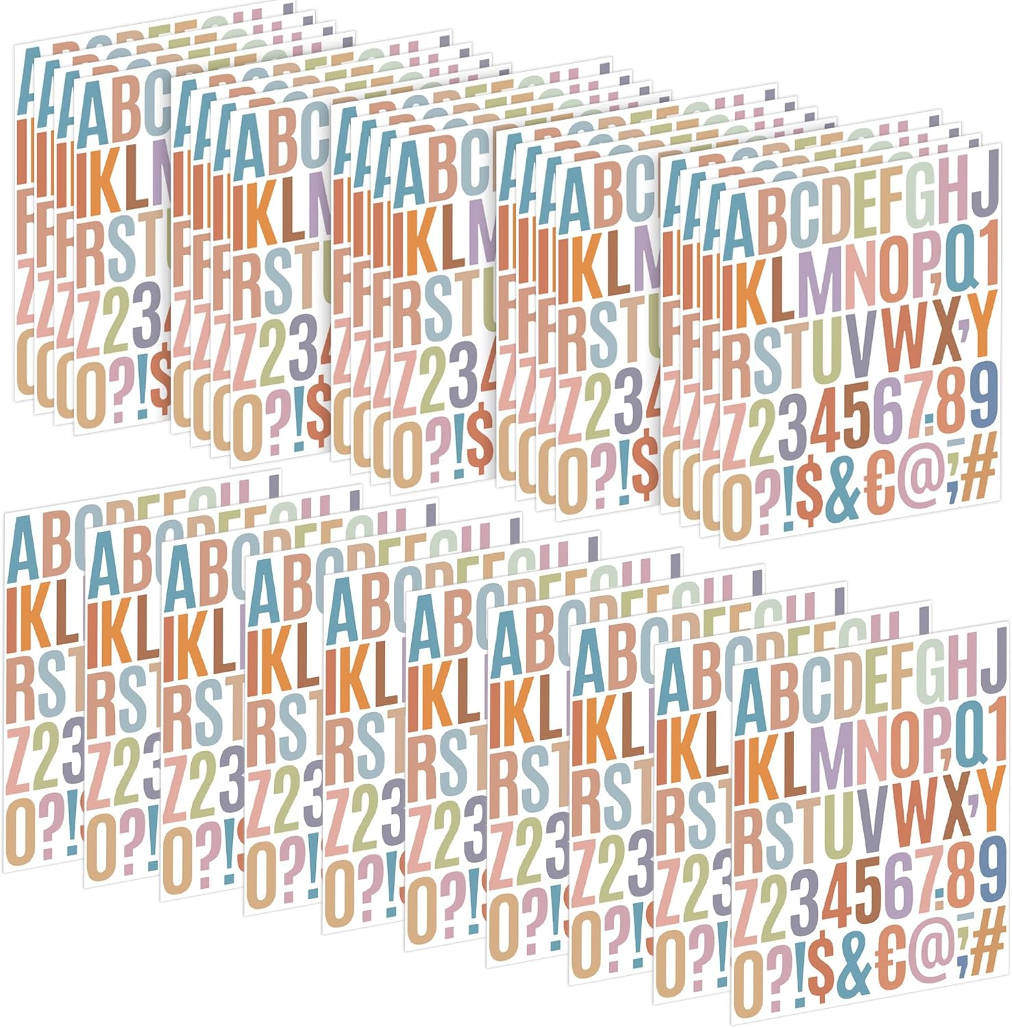 30 Sheets Letter Stickers 1500 Pcs Large Alphabet Sticker 2 Inch Vinyl Self Adhesive Stick on Stickers for Water Bottles Cup Mailbox Number Address Craft Scrapbooking Bulletin Board Decor White