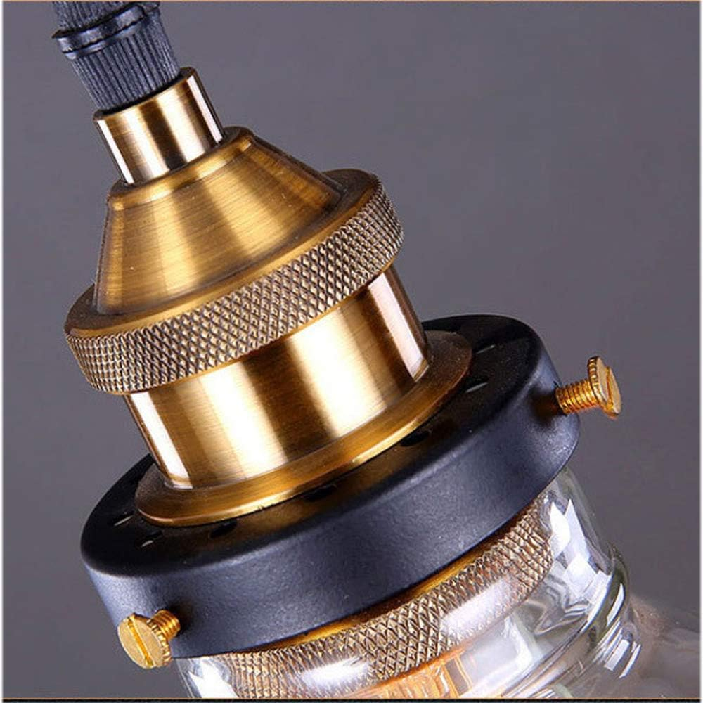 Mengjay Glass Pendant Light,Vintage Industrial Ceiling Light with Clear Glass Lampshade, Adjustable Hanging Lamp Pendant Lighting Fitting for Kitchen Dining Room Bedroom Loft image number 3