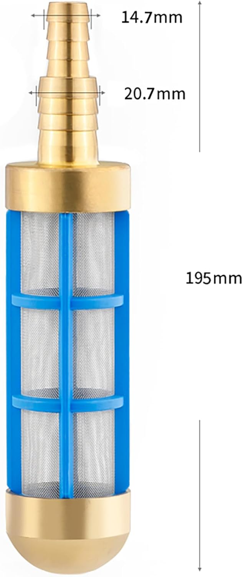 Suction Hose Filter SENRISE Brass Water Pump Strainer with 3/4" 1/2" Hose Tail Fit for Pressure Washer (Pack of 1)