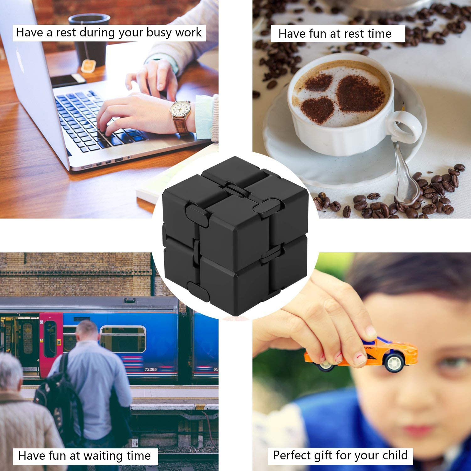 Infinity Cube Silicone Fidget Toy for ADD, ADHD, Anxiety, Autism, Adults & Children image number 1