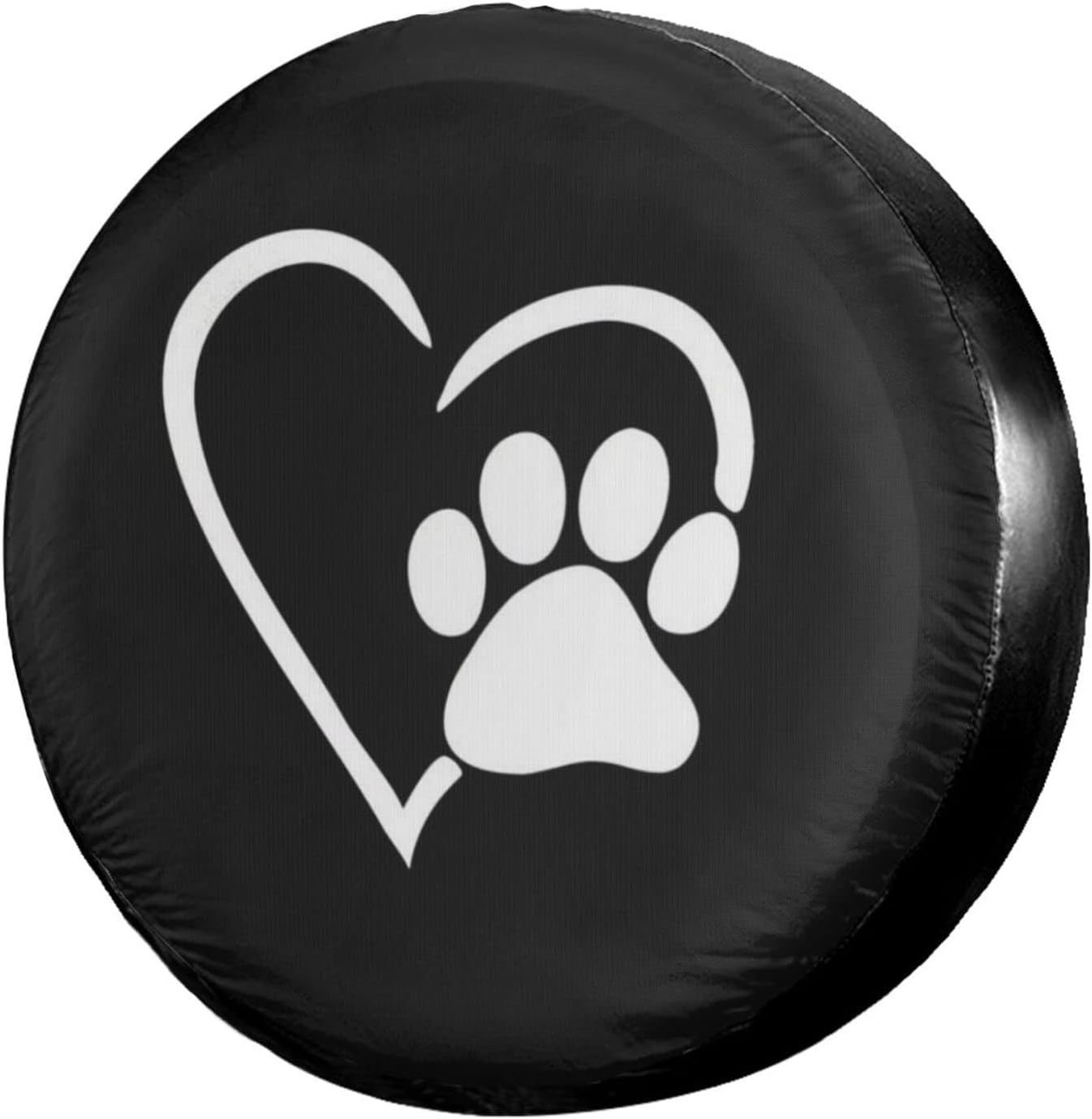 Foruidea Dog Pet Paws Love Heart Spare Tire Cover Dust-Proof Wheel Tire Cover Fit Trailer, RV, SUV and Many Vehicle 15 Inch