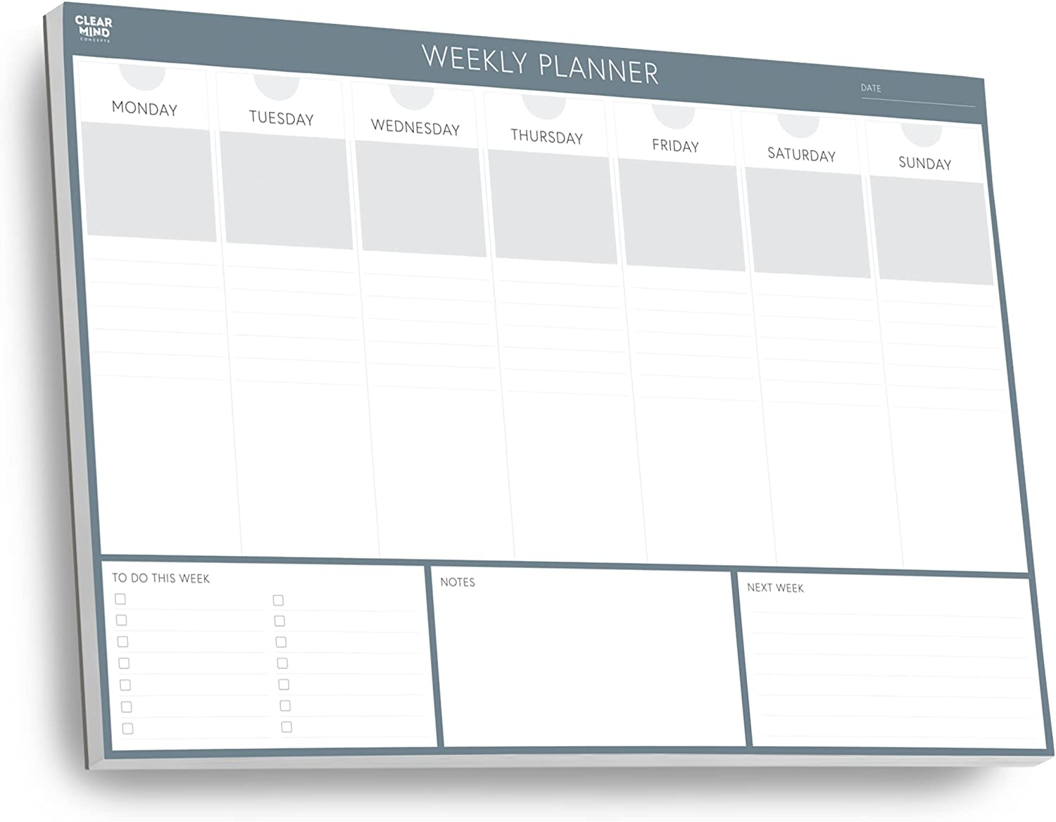 Weekly Planner Desk Pad by Clear Mind Concepts&reg; - 52 Undated A3 Tear-Off Sheets - 120Gsm Quality Paper - Boost Your Productivity & Organisation