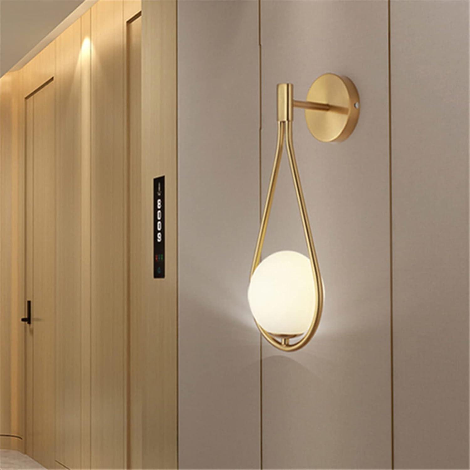 LED Golden Indoor Wall Lamp for Living Room E27 Vintage Wall Sconces Lamp Creative Drop Shaped Glass Metal Industrial Retro Gold Wall Light for Dining Room Bedroom Study Hallway Stairs (1 Pack) image number 6