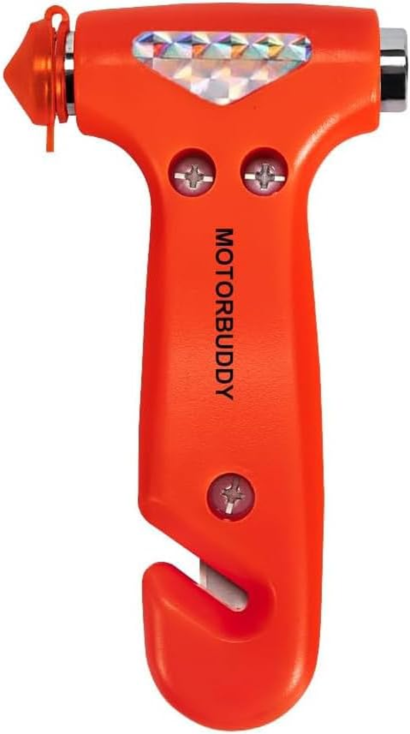 2-Pack Car Safety Hammer, Auto Emergency Escape Hammer with Window Breaker and Seat Belt Cutter, Striking Red Emergency Escape Tool for Car Accidents