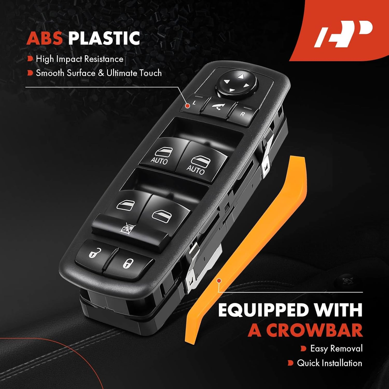 A-Premium Power Master Window Switch Compatible with Jeep Grand Cherokee 2014 2015 2016 2017 2018, with Power Folding Mirrors, with Dual Auto, Front Left Driver Side, Replace# 68184803AC image number 3