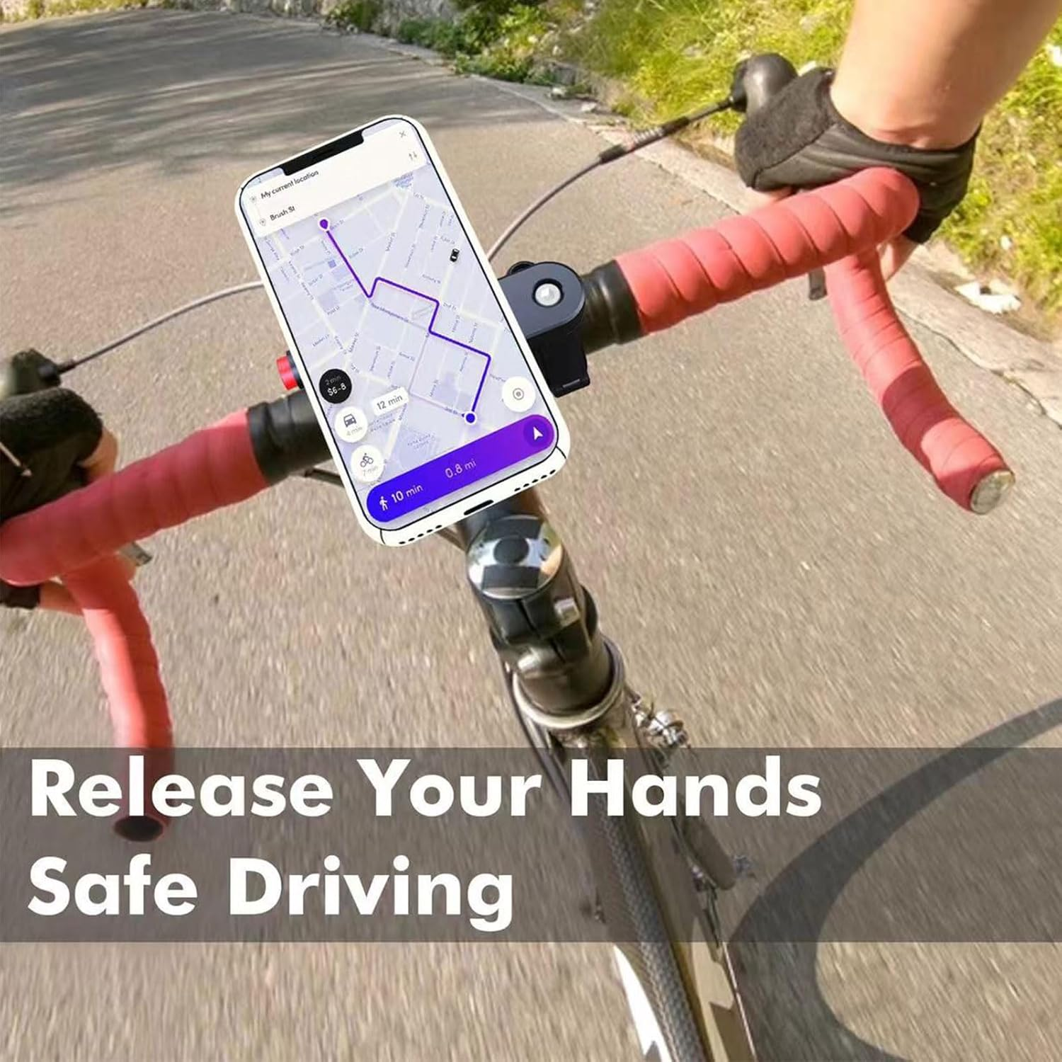 Luzcauwy Universal Phone Adapter - Quick Release Adhesive Mount Compatible with Quad Lock System - Secure Locking Plate for Motorcycle, Bicycle & Car (Blue) image number 4