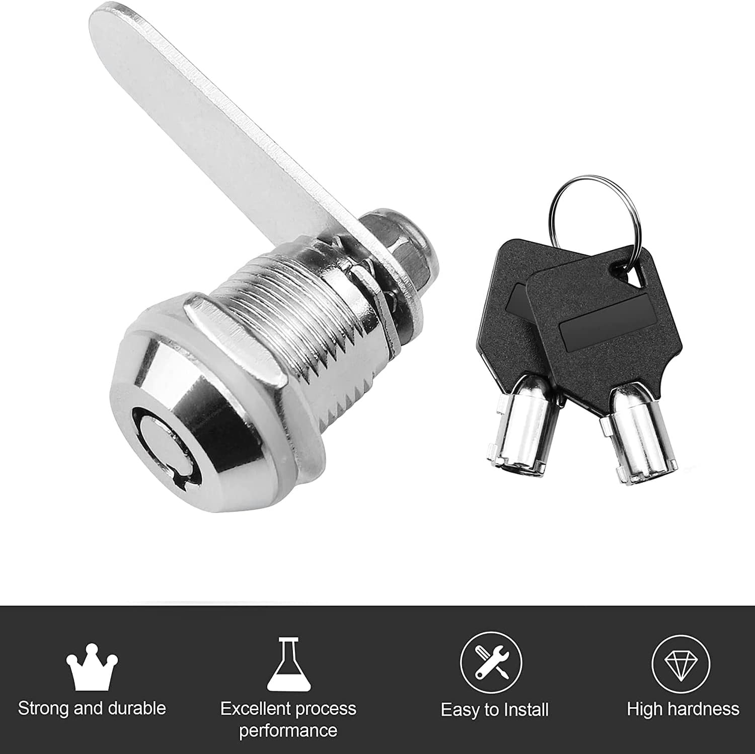 Thread Tubular Cam Lock 25Mm, Mailbox Lock Cabinet Cylinder Lock for Door Drawer Cupboard Letterbox with Keys Alike (1, 25Mm) image number 4