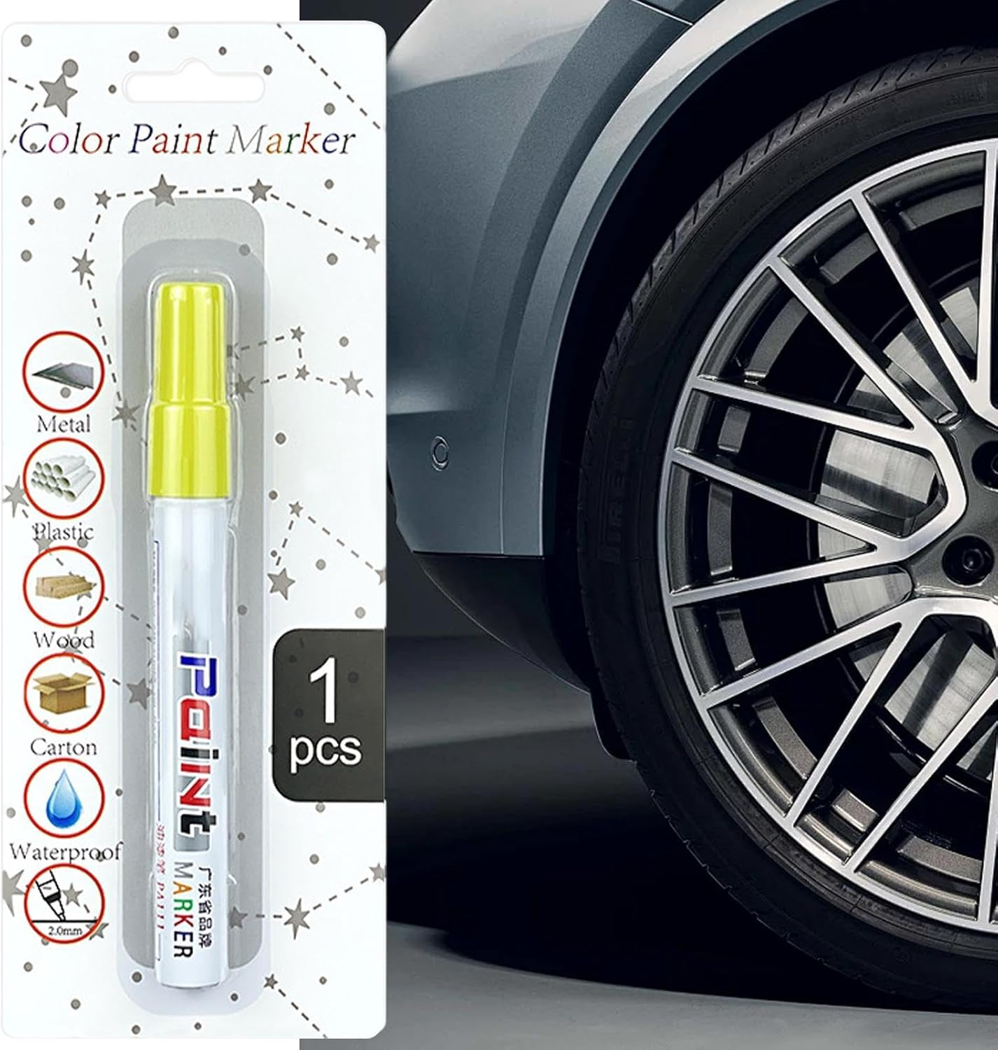 Car Paint Pen, Portable Auto Scratch Repair Pen Set, Fast Drying Automotive Touch up Primer, Multifunctional Vehicle Paint Restorer for Scratches, Water, Dirt Protection - Pink image number 4