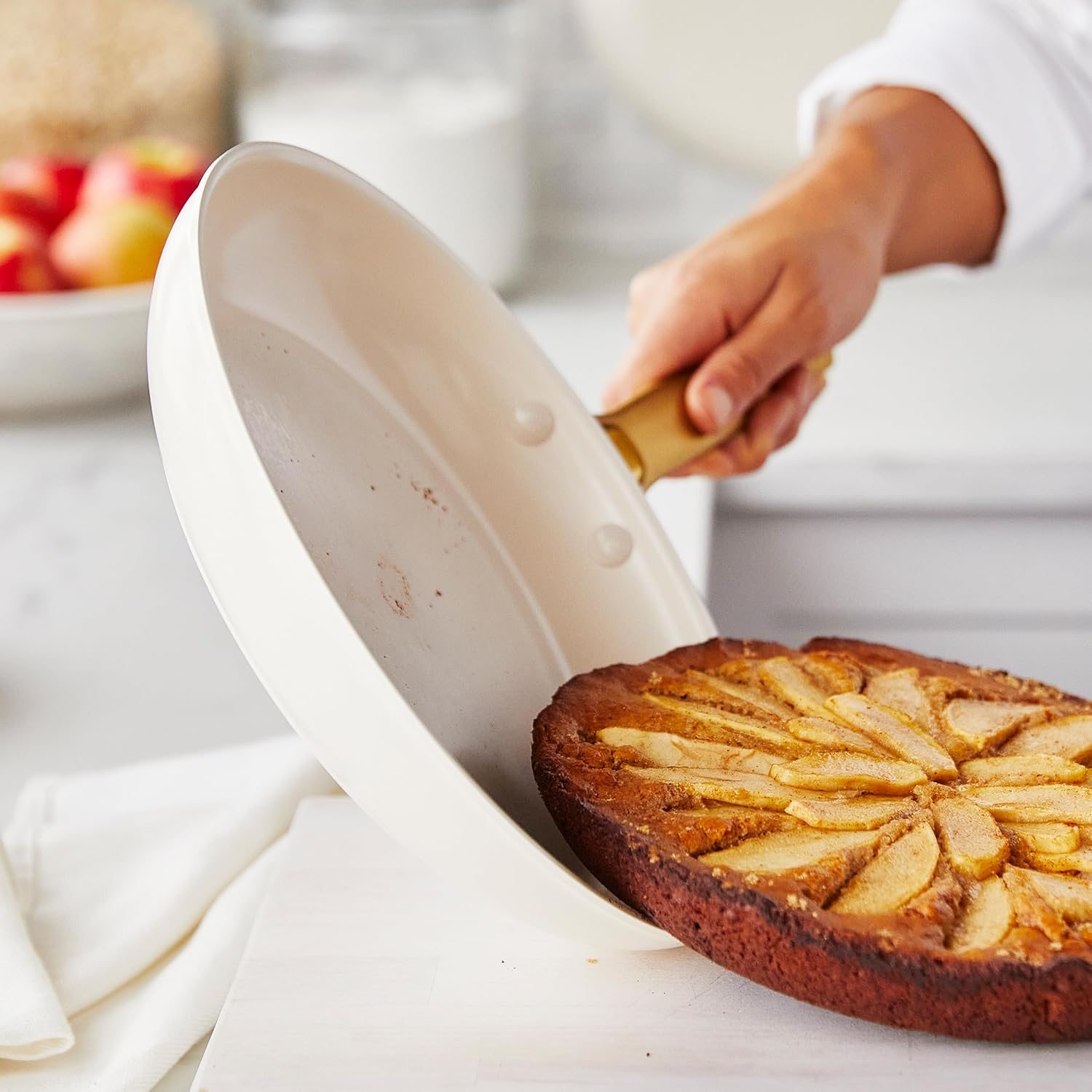 Greenpan Padova Healthy Ceramic Nonstick 10Pc Cookware Pots and Pans Set, Induction Safe, Cream White image number 3