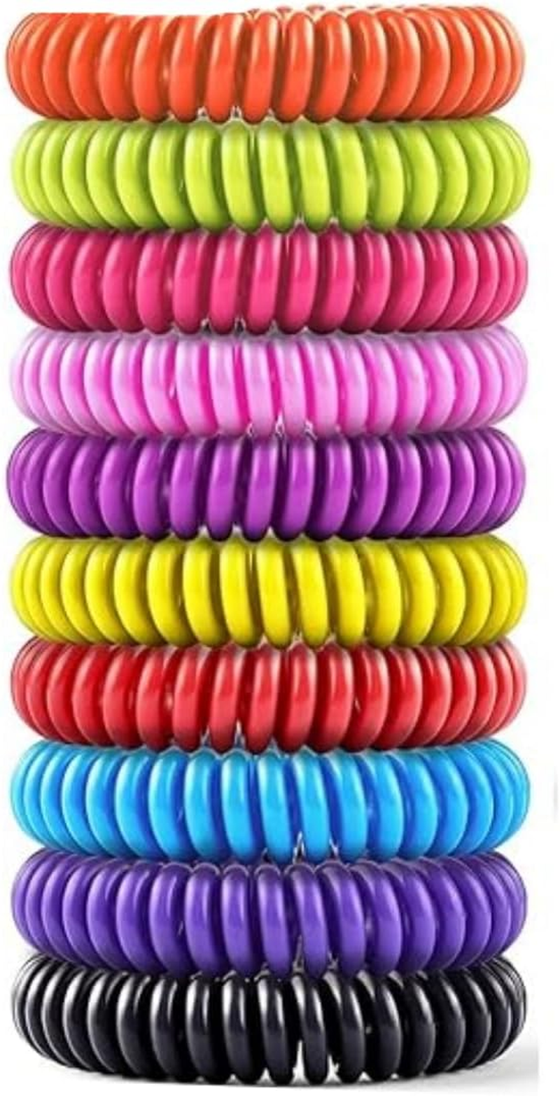 20 Packmosquito Repellent Bracelets with 4 Patches - Waterproof Wrist Bands for Kids & Adults, DEET Free, Natural and Waterproof Band