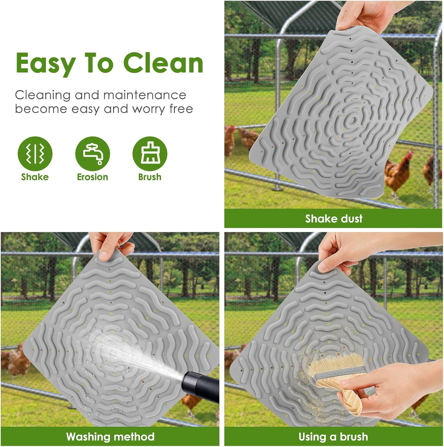 4 PCS Chicken Nesting Pad 12 Inch Washable Chicken Laying Pads Reusable Soft Silicone Hen Nesting Mats Laying Egg Mat for Hens Laying Egg image number 1