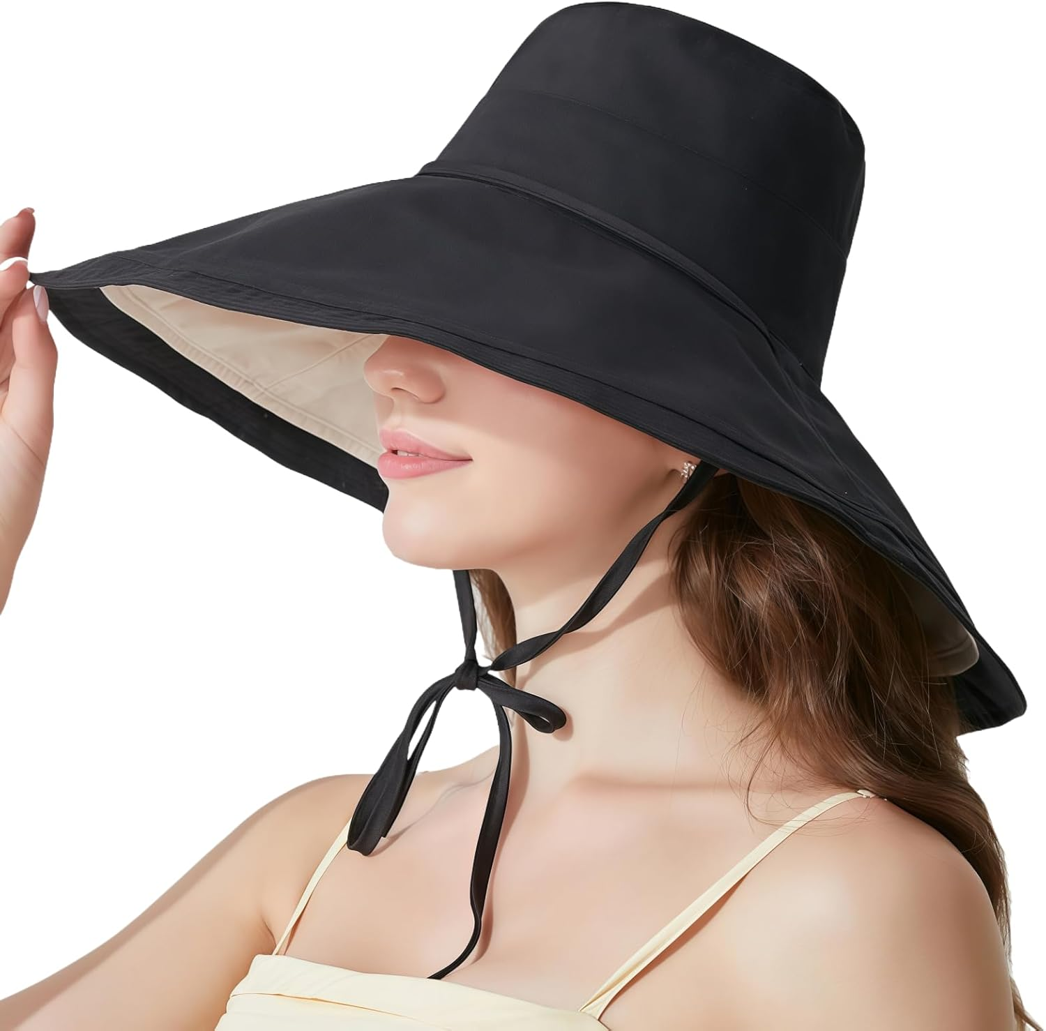 RARITYUS Women&rsquo;S Reversible Large Sun Hats 6.7&rsquo;&rsquo; Extra Wide Bucket Hat UPF50+ Sun Protection Summer Beach Hats