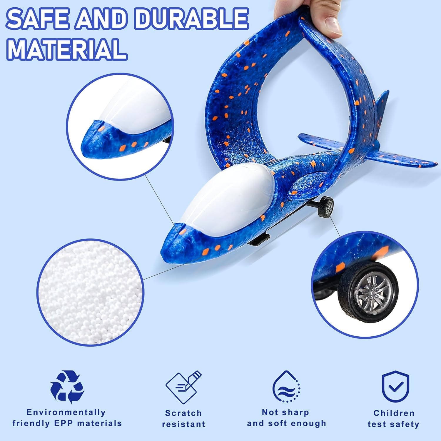 3 Pack Foam Airplane Toys with Launcher, Kids Outdoor Foam Glider Catapult Plane Toys for 5 6 7 8 9 Year Old Boy, Flying Toys Birthday Gifts for Boys Girls 4 5 6 7 8 9 10 11 12 Year Old image number 2