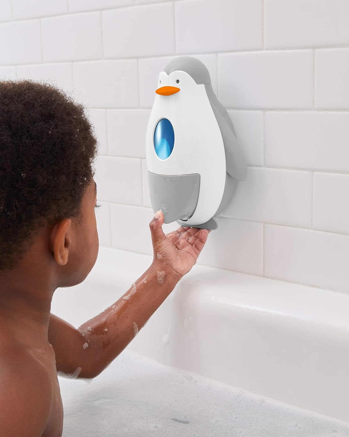 Skip Hop Baby Soap and Sanitizer Dispenser, Penguin, Blue 1 Count (Pack of 1) image number 1