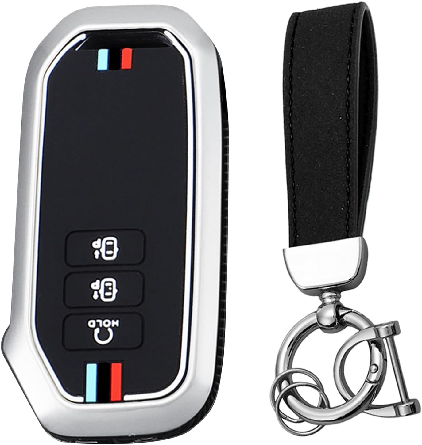 KUNIO Zinc Alloy Car Key Fob Cover Case Fit for Kia Sorento 2020-2021 EV6 2022 2023 K5 2022 2023 Key Protective Cover Keychain Key Holder Automotive Interior Accessories 7 Button Type B-Gun Black