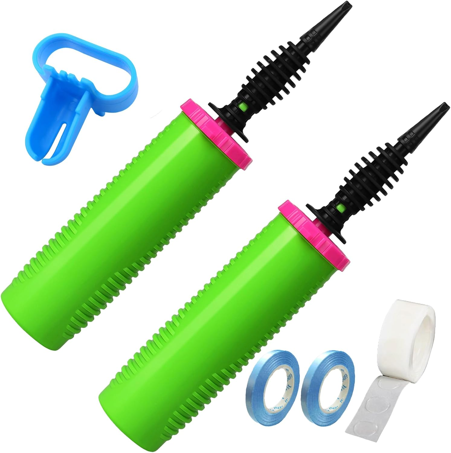 Ouyili Balloon Pump Hand Two-Way Dual Action Inflate 2Pack and Balloon Tying Tool in One, Handheld Air Pump Portable Manual Balloons Inflators for Party with Extra Accessories image number 5