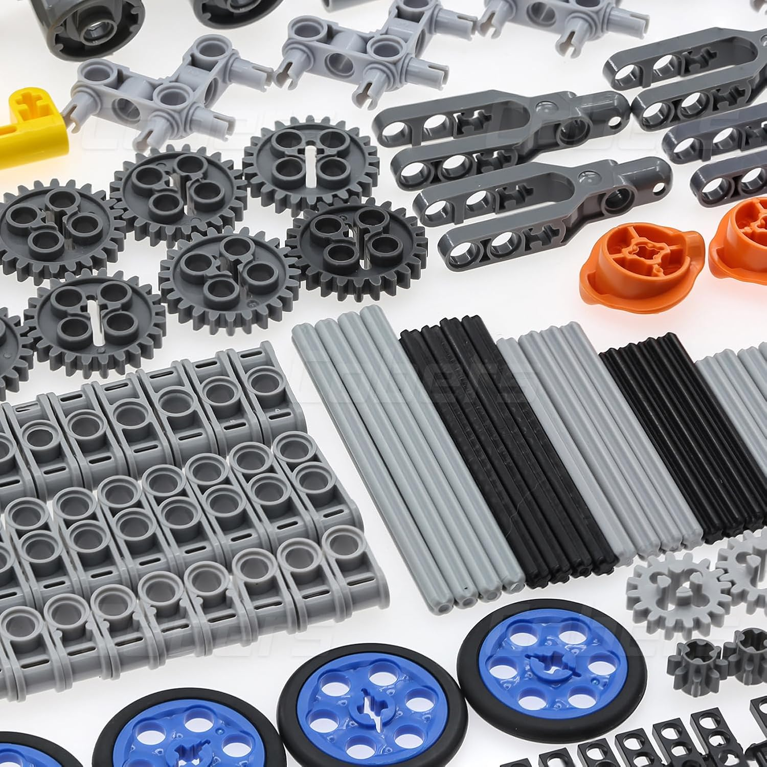 Technic-Parts Gears-Axles-Sets 852 Pcs Connectors-Wheels-Pins-Beams Universal-Joints-Chain-Tracks-Tires-Shock-Absorbers Compatible with Major Brand Building Block Cars and Motors image number 1