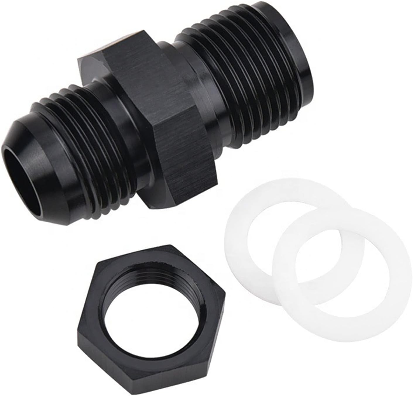 2 Pcs AN6 Bulkhead Adapter Fitting Aluminum Anodized for Fuel Line to Fuel Cell Tank Pump Connection Set