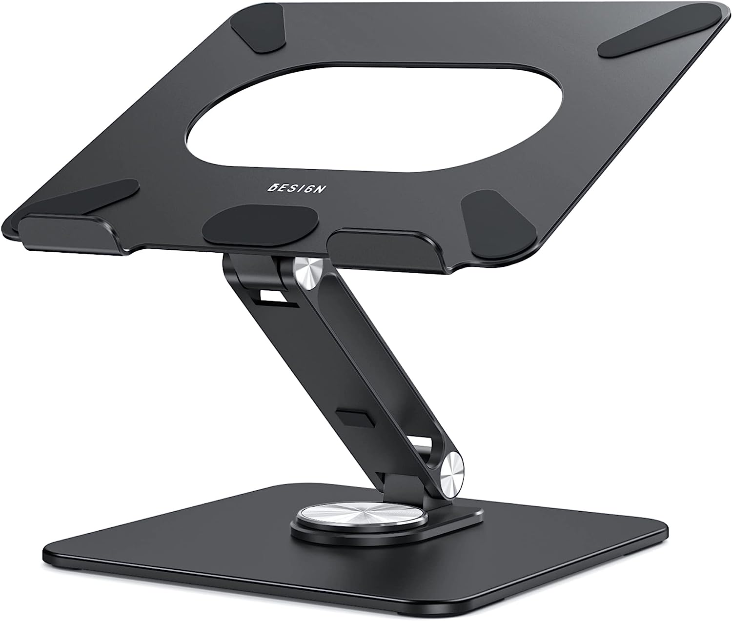 BESIGN LSX7 Laptop Stand with 360&deg; Rotating Base, Ergonomic Adjustable Notebook Stand, Riser Holder Computer Stand Compatible with Air, Pro, Dell, HP, Lenovo More 10-15.6" Laptops (Black) image number 5