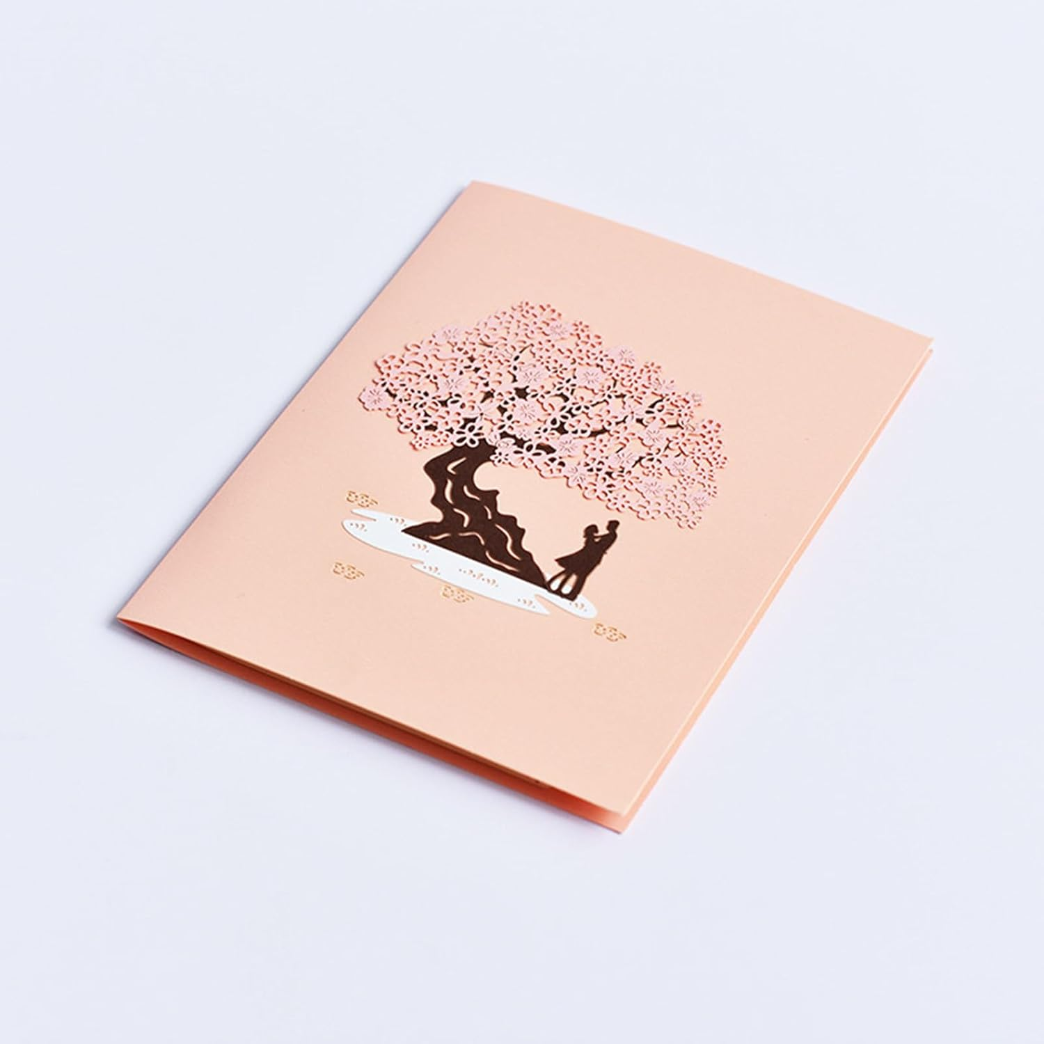 Fanlydao Pop up Wedding Card 3D Anniversary Card Greeting Cards for Her Him Husband Wife with Envelope and Blank Note(Pink Cherry Blossom)