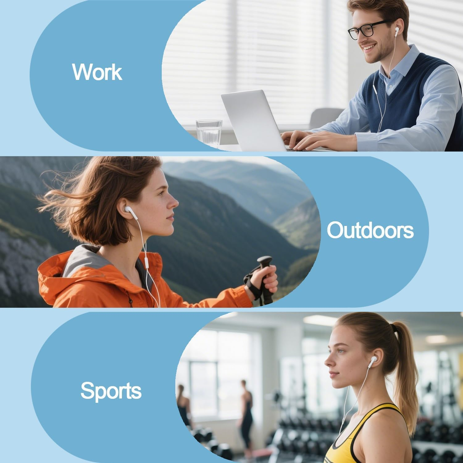 Headphones for Iphone Headphones Wired Earbuds/Earphones Nosie Reduction Built-In Microphone & Volume Control Headsets Compatible with Iphone 14/13/12/11/Xr/Xs/X/8/7/Se/Pro/Pro Max image number 3