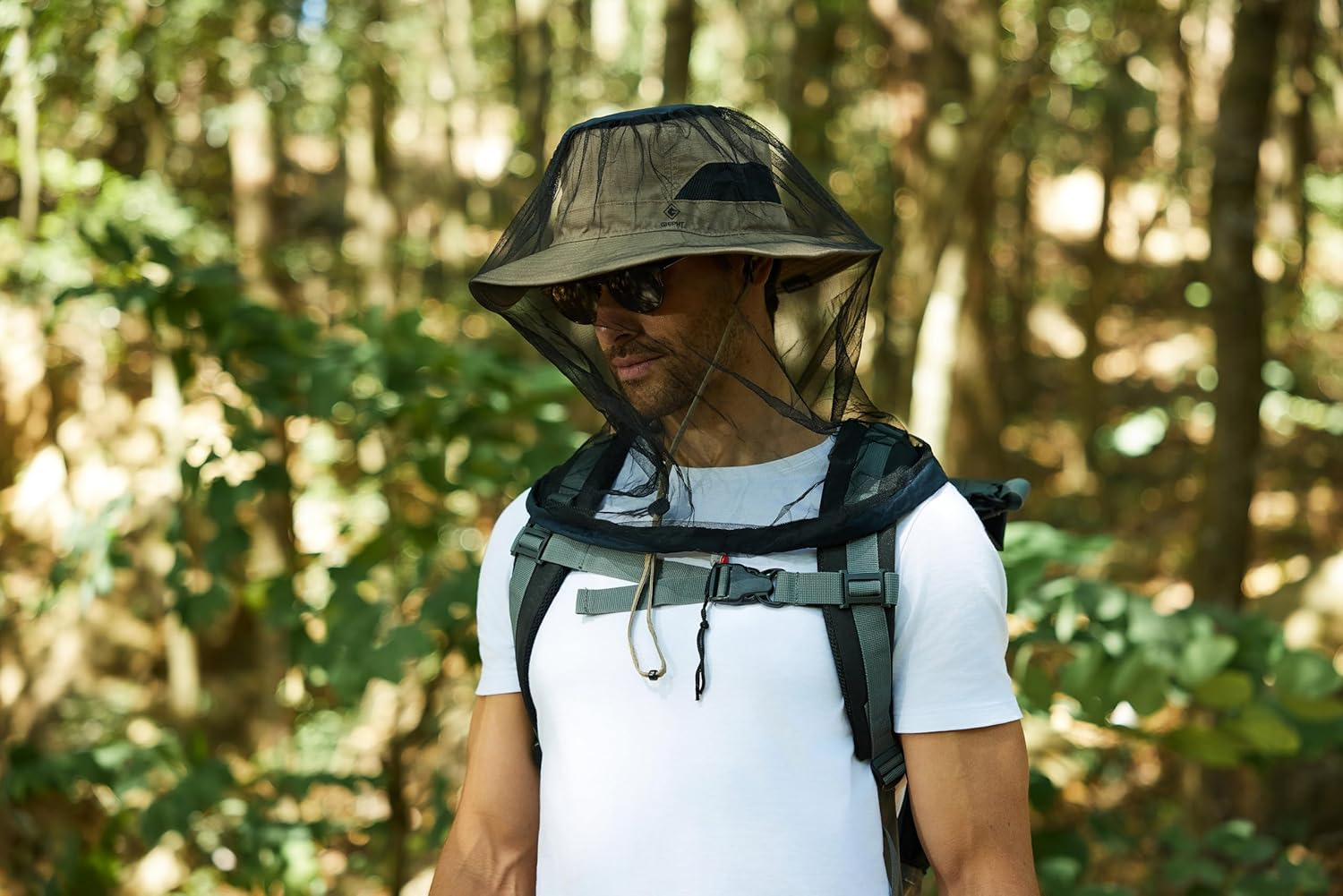 G GIEPHT 2 Pack Mosquito Head Net Mesh for Hiking & Outdoors,Bug Netting over Hat Adults Fishing,Insect Shield Protection Face Cover Mask Hood against Fly Midge Gnat, Black, Large image number 2