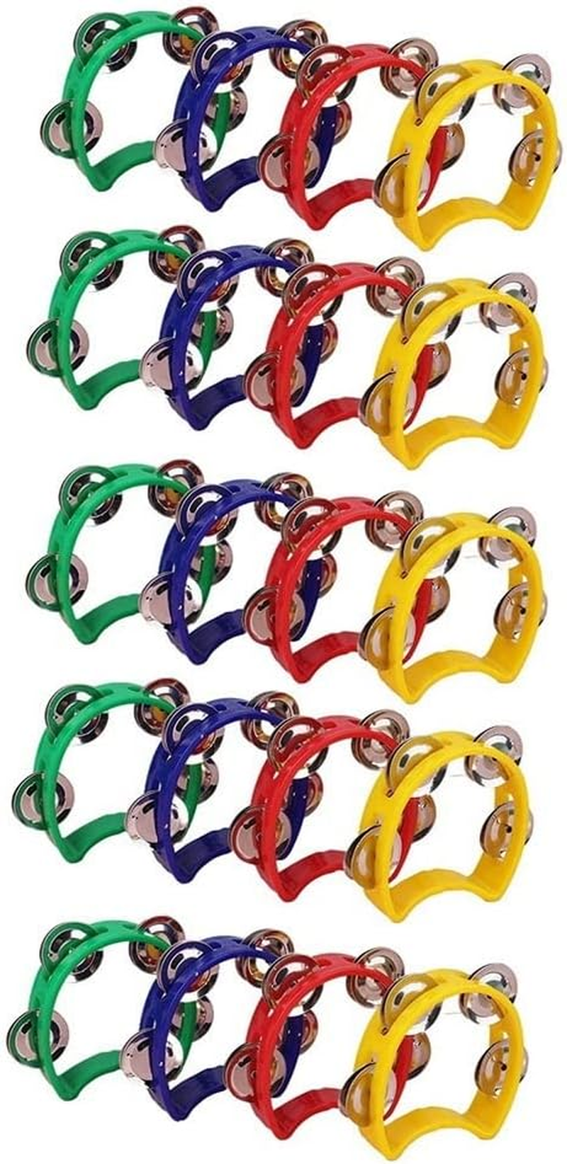 20Pcs Plastic Tambourine Musical Instruments, Mini Handheld Tambourines,Percussion Rhythm Musical Instruments image number 6