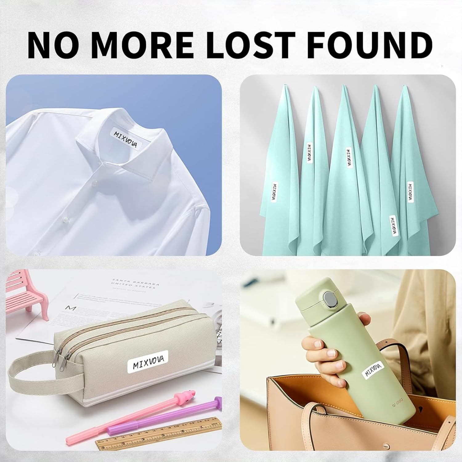 Name Labels for Clothes, 60Pcs No-Iron Clothes Labels Washable, Waterproof Stamps for Clothes, Fabrictags for Nursing Home School Name Tag Fabric Stickers(4.45 X1.27Cm/18X0.59Inch) image number 2