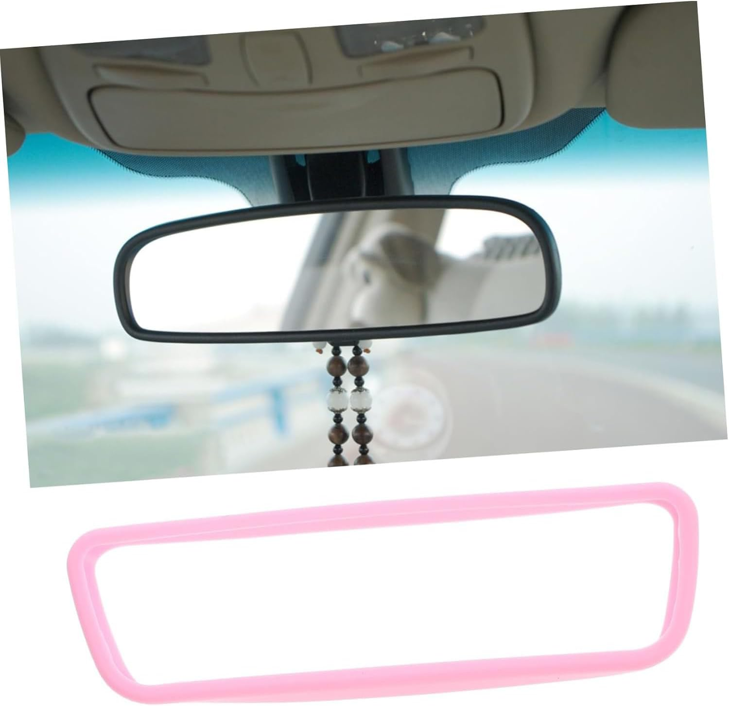 Lexziuo 1Pcs Protect Your Car Rearview Mirror Model Y Compatible Mirror Guard Frame Cover Pink Accessories image number 4