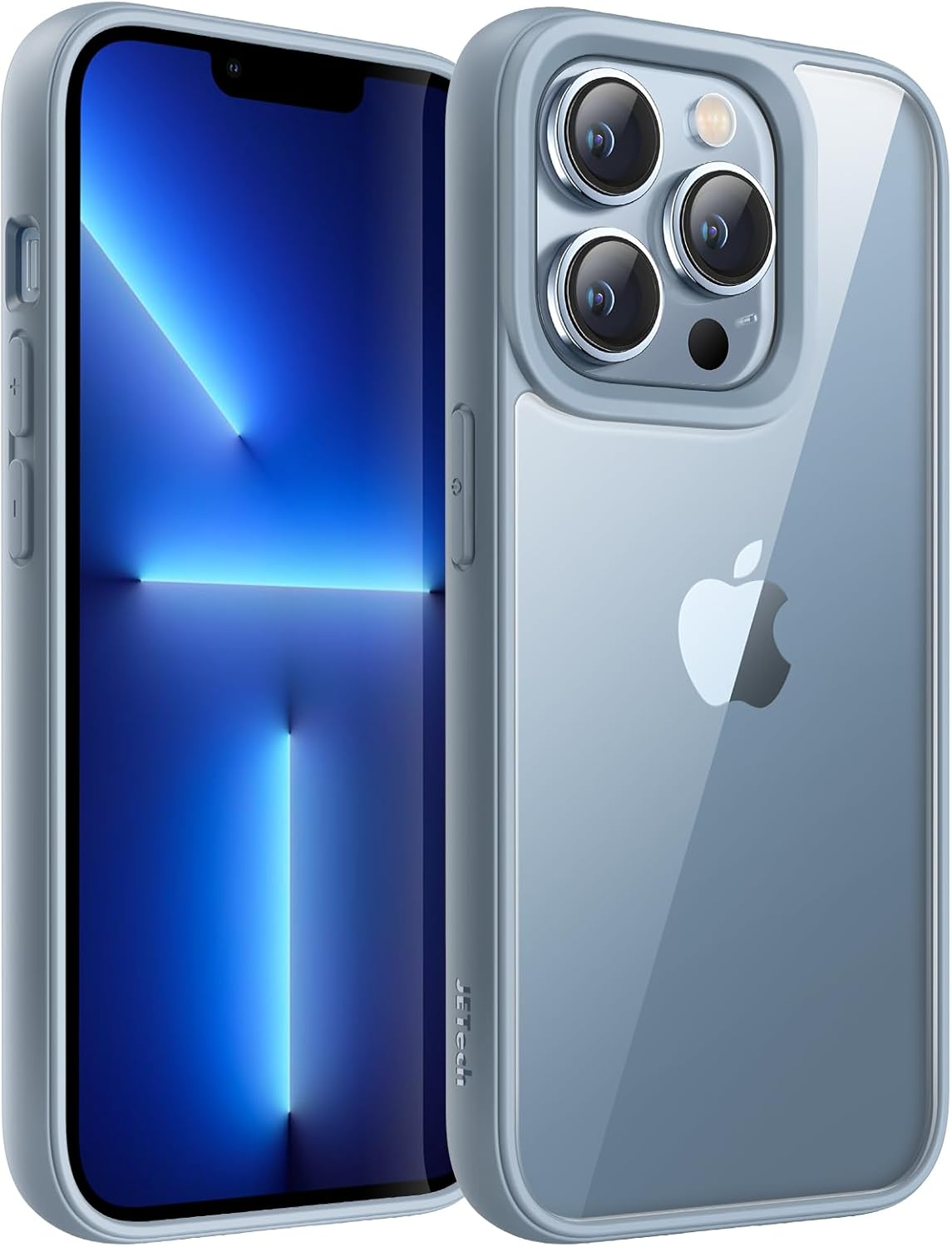 Jetech Case for Iphone 13 Pro 6.1-Inch, Shockproof Phone Bumper Cover, Solid Color Matte TPU Frame, Anti-Scratch Clear Back (Sierra Blue) - Black image number 7