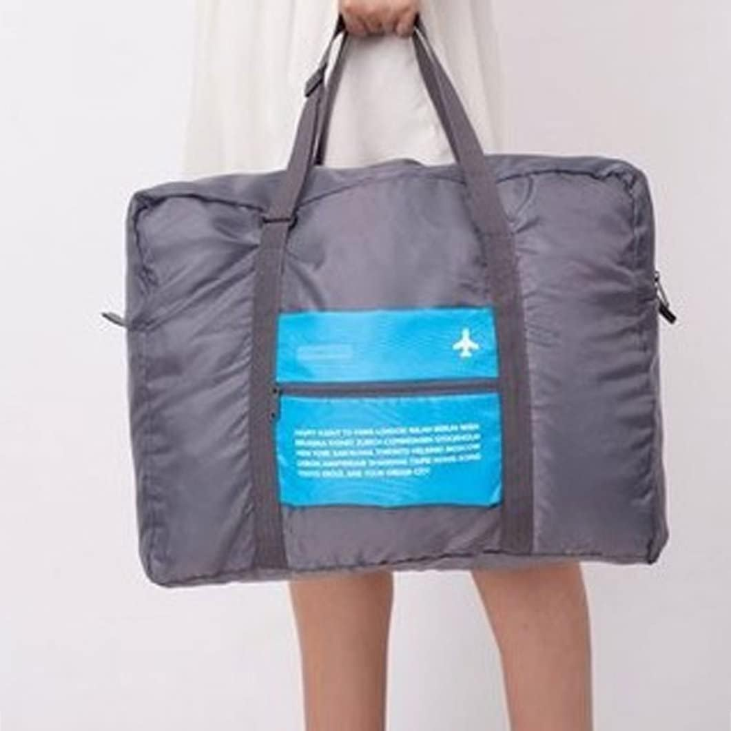 Foldable Travel Duffel Bag Waterproof Nylon Luggage Carry Pouch Lightweight Holiday Bag Rose Red Sports Duffels image number 4